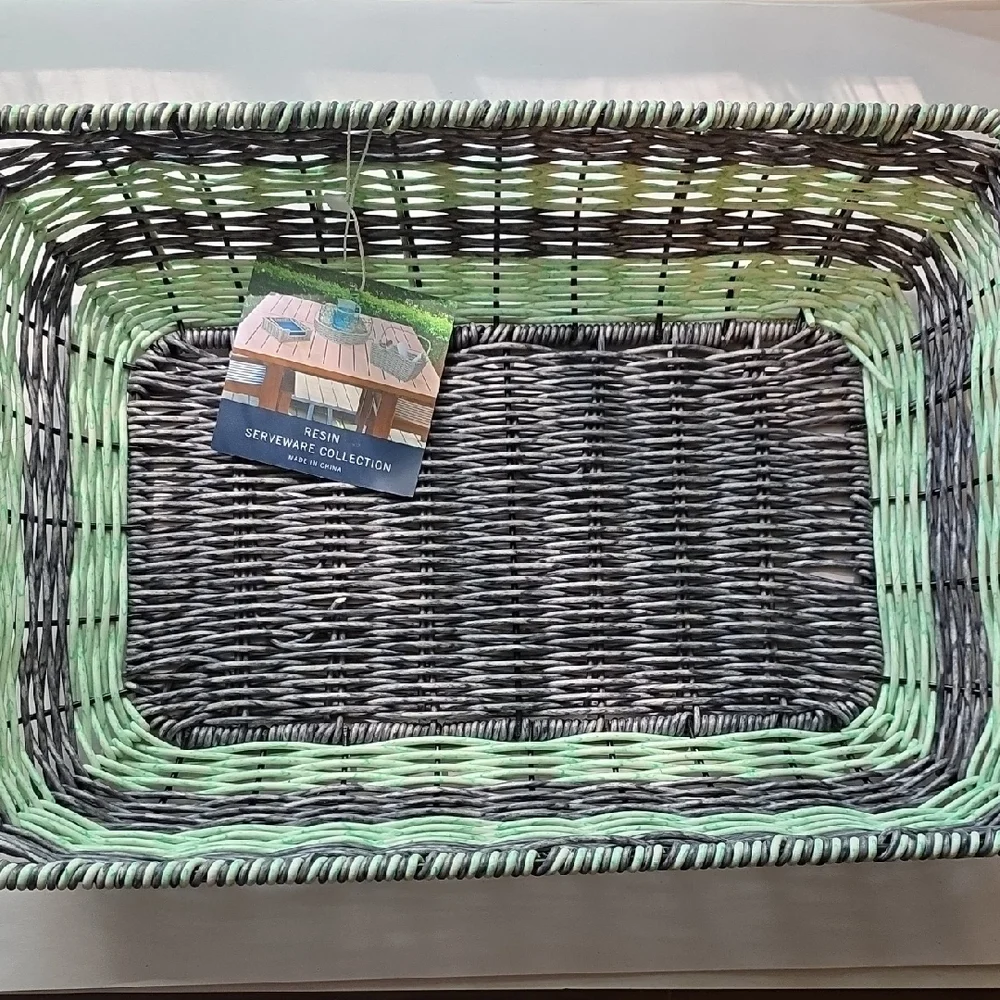 Nautica Green and Gray Accent Basket